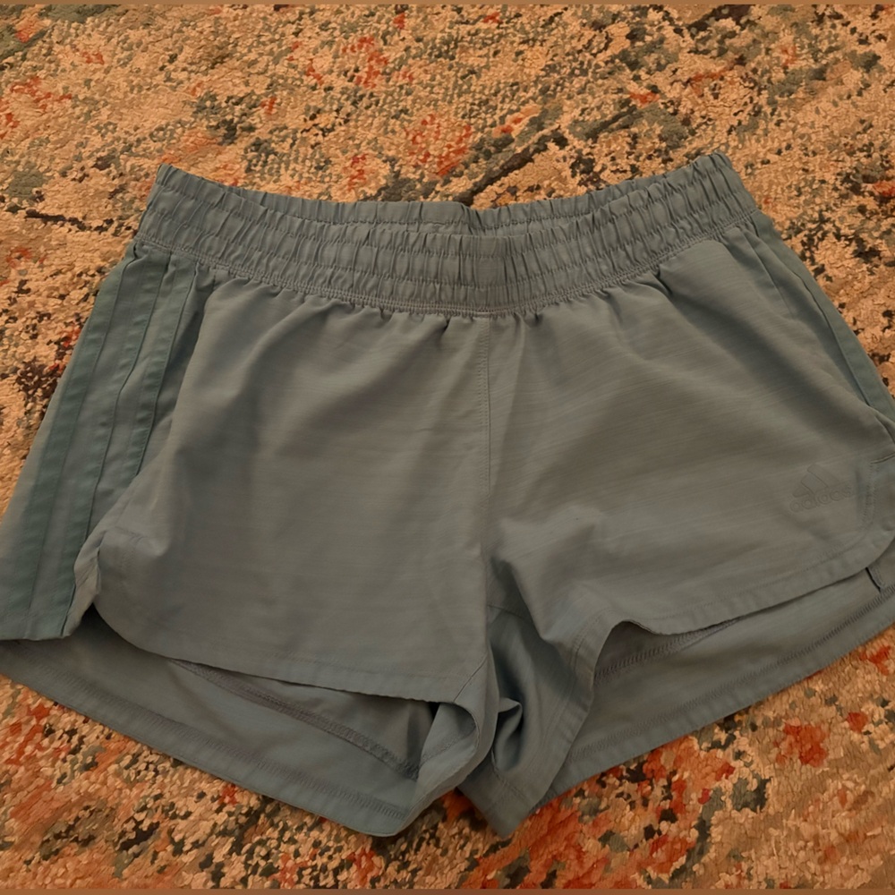 adidas Women's Light Blue Athletic Shorts with Elastic Waistband
